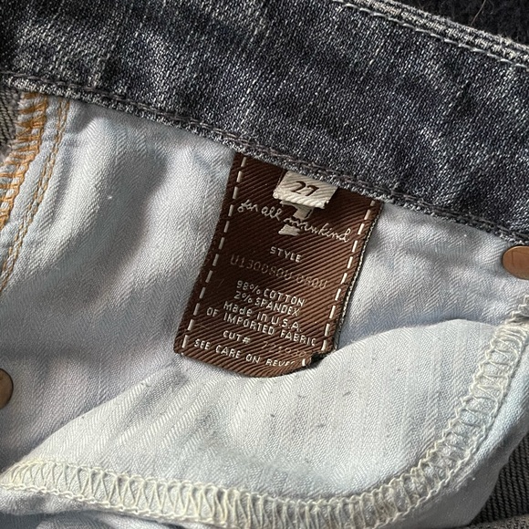 7 For All Mankind Faded Blue A-Pocket Flare Jeans - Picture 7 of 8